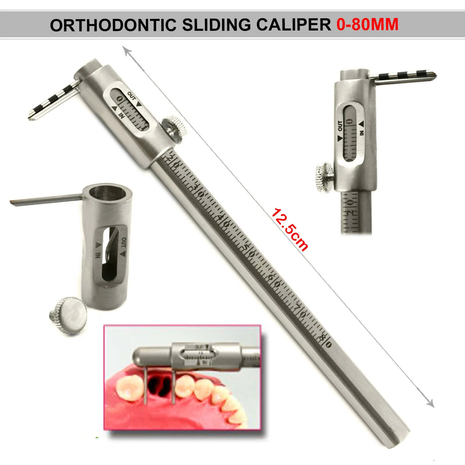 Kieferorthopädische Schiebe Sattel Schiebe Sattel Dental Implantat Messung Gauge Kieferorthopädische Skala Runde – Detail 2