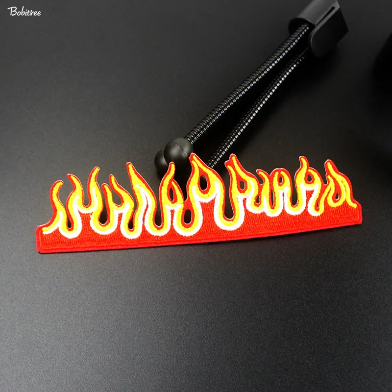 Fire The Flame Red Patch iron on Transfer for Clothes Embroidery Badge Applique DIY Stickers Sewing Supplies