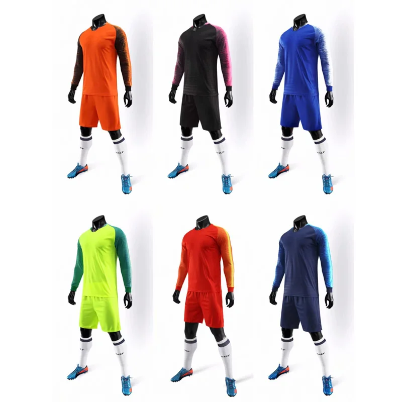 Goalkeeper jerseys winter longsleeve soccer jerseys set Men football Training Uniform kids Children Doorkeepers Doorman Shirt