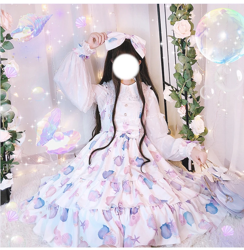 Prinses Victoriaanse Jurk Zoete Lolita Zachte Meisje Band Jurk Vintage Strik Leuke Hoge Taille Kawaii Meisje Gothic Lolita Cos Loli