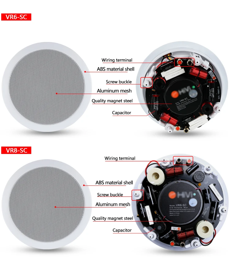 Haut-parleur de plafond avec son de haute qualité, taille découpée, touriste, bobine vocale, 205 amaran, 8 amarans, corne de variole, 8 ohms, 6.5mm