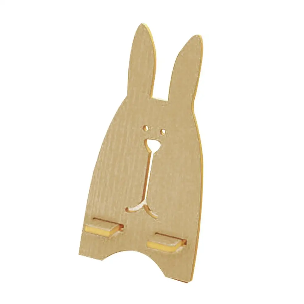 Portable Cute Rabbit Shape Wooden Mobile Phone Support Clip Desktop Desktop High-Quality Durable Mobile Phone Base