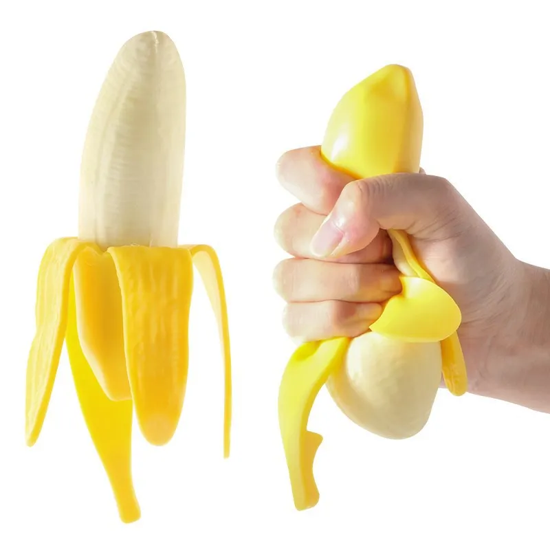 1Pcs Cute Squishy Banana TRP Elastic Simulation Banana Slow Rising Squeeze Antistress Toy For Children