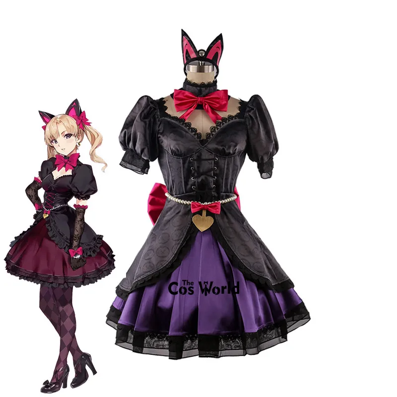 OW D.Va Hana Song Black Cat Luna Tee Dress Uniform Outfit Games Cosplay Costumes