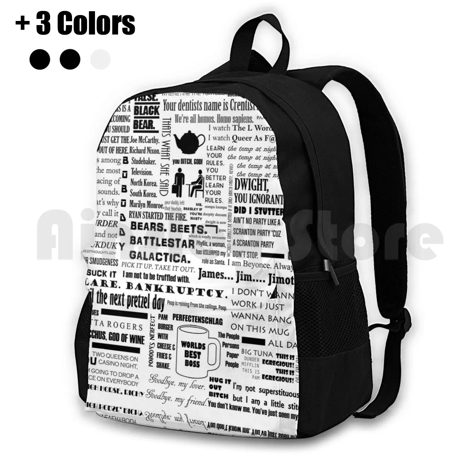 The Office Quotes Graphic Outdoor Hiking Backpack Riding Climbing Sports Bag The Office Michael Dwight Schrute Pam Beesly Jim