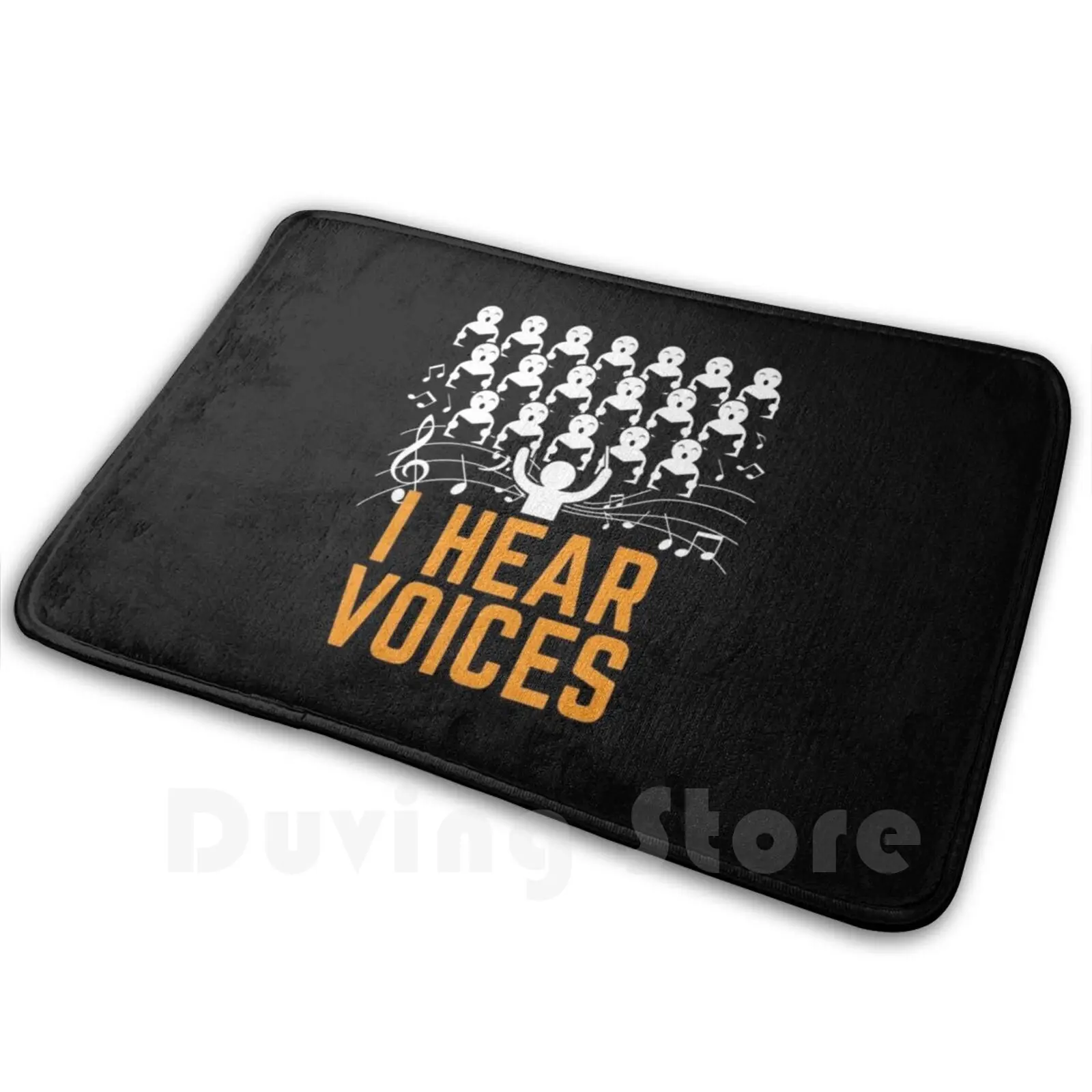 I Hear Voices Choir Music Teacher Gift Soft Non-Slip Mat Rug Carpet Cushion Musical Notes I Hear Voices Choir Choirmates