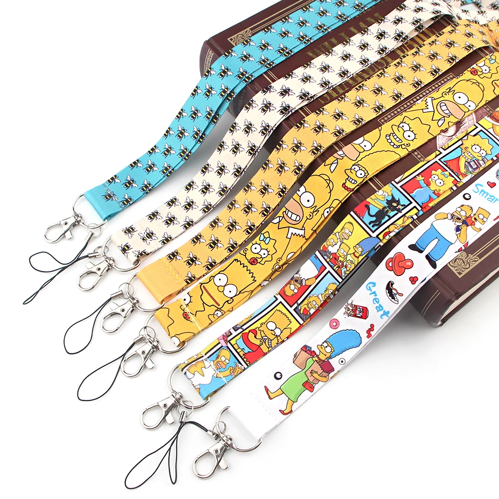 20pcs/Cute Bee Lanyard For Keys Phone Strap Cartoon Lanyard Neck Strap Keychain Lanyards ID Badge Holder Accessories