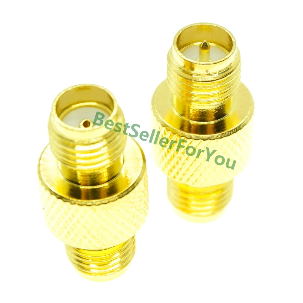 RP SMA Female to SMA Jack WiFi Antenna Extender DISC Adapter Gold