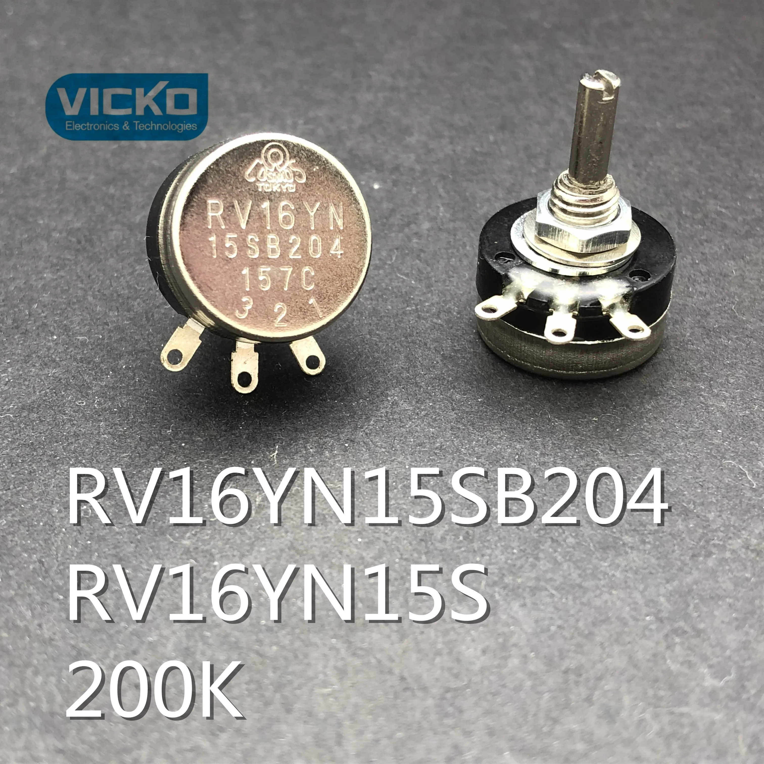 Tocos-interruptor de Potenciômetro de Giro Único 200k