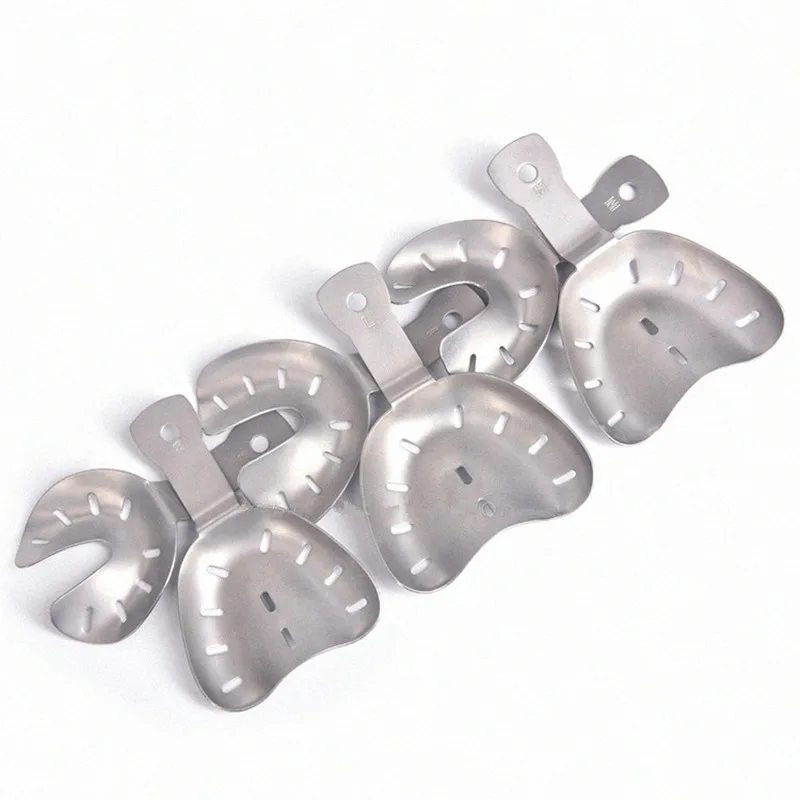 

6 pcs New High Quality Dental Impression Tray Tooth Trays Stainless Steel Autoclavable Denture Instrument Teeth Tray