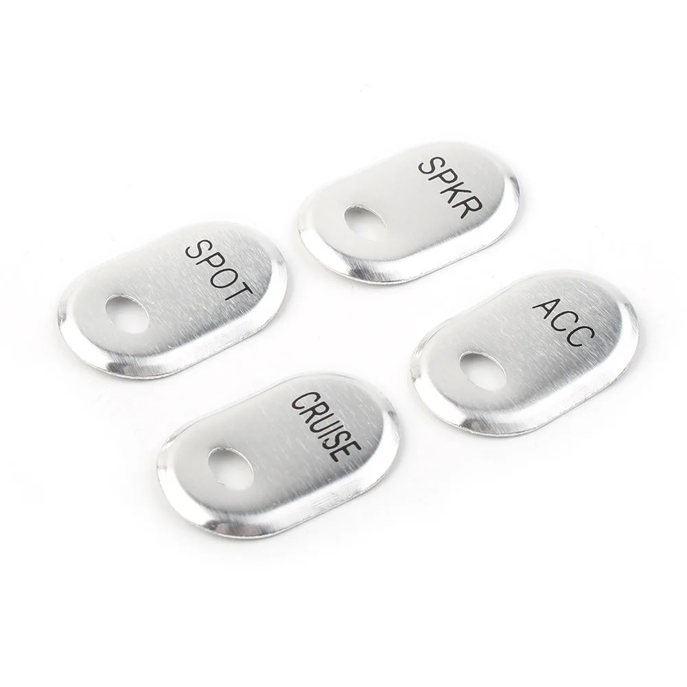 4Pcs Chrome Motorcycle Brushed Panel Switch Covers SPOT+ACC+SPKR+CRUISE For Harley Touring Electra Glide Road Glide