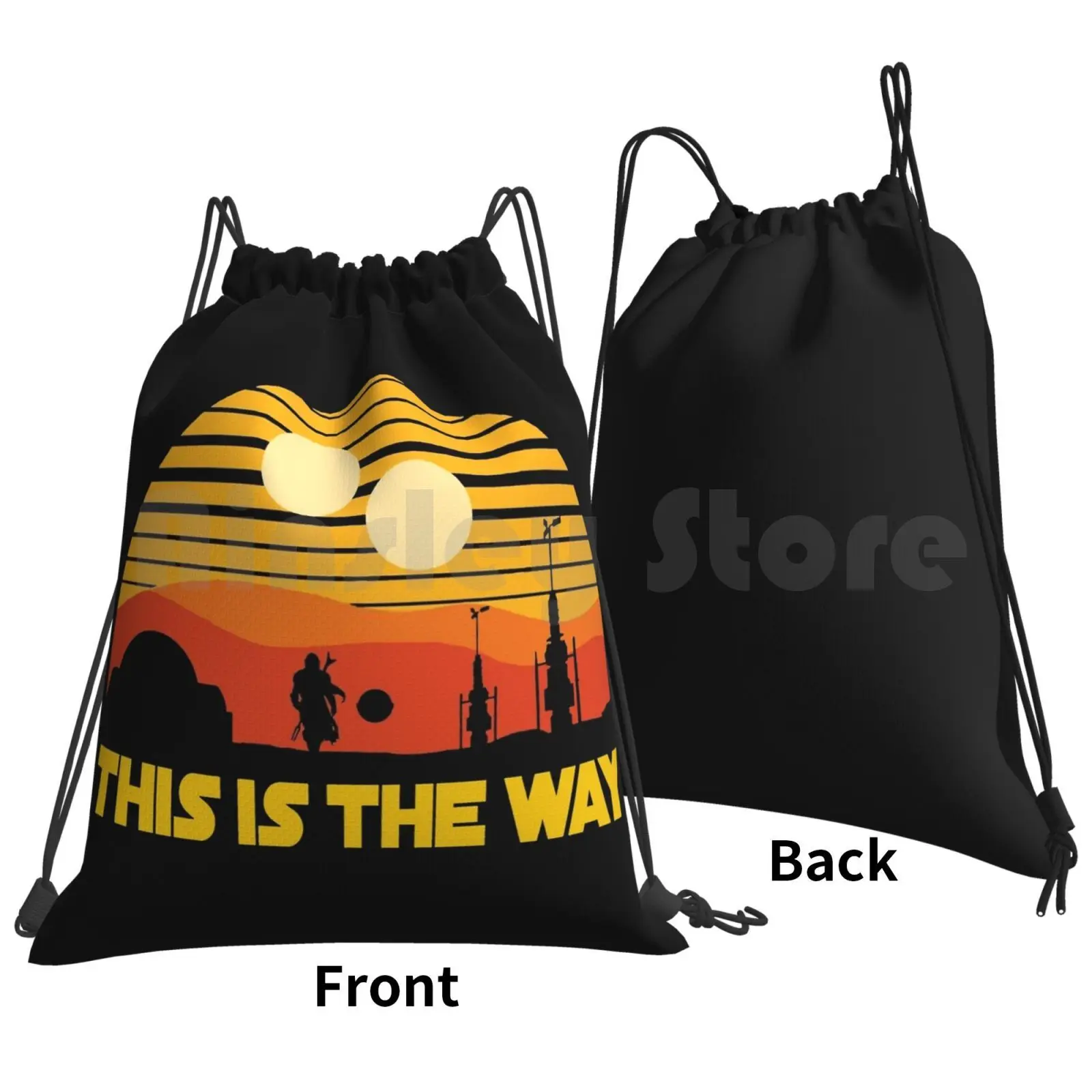 This Is Vintage Sunset Backpack Drawstring Bags Gym Bag Waterproof The Tatooine Skywalker I Have Spoken Baby Seagulls