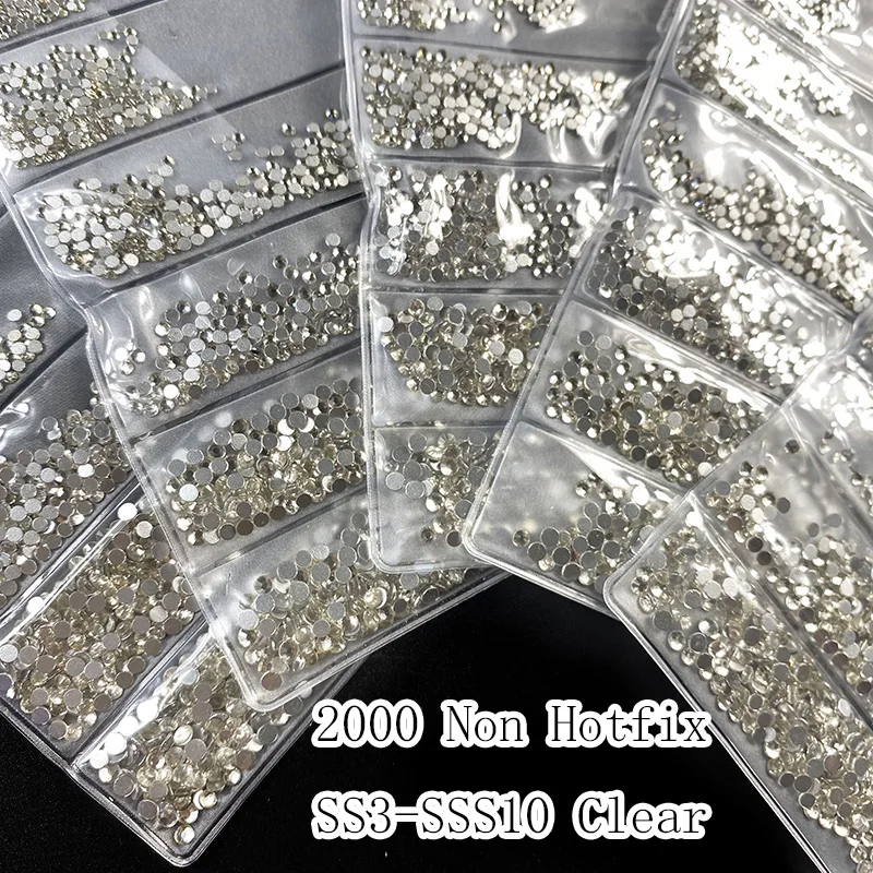 YanRuo 1440pcs SS3-SS10 All Color Non Hotfix Rhinestones Glitter Flatback Glass Beauty Accessories DIY DecorationsFor Nail Art