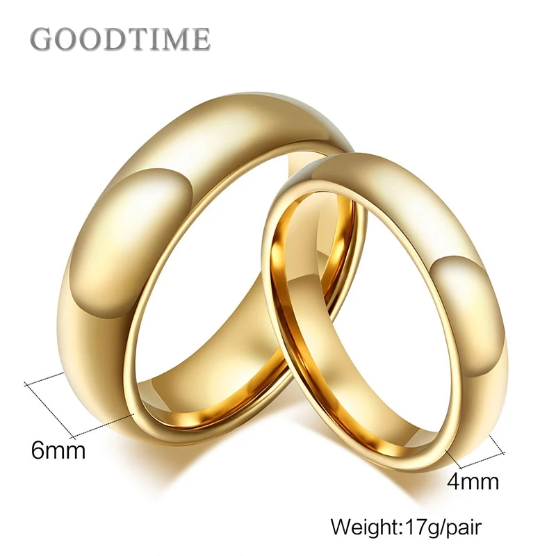 Fashion Tungsten Carbide Ring Gold Color Wedding Band For Couple Lover Party Jewelry Engagement  Anniversary Gift For Men Women