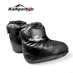 Kamperbox Zapatillas de dormir de plumón Calcetines de plumón Botines de camping para saco de dormir Calcetines de camping AQ3