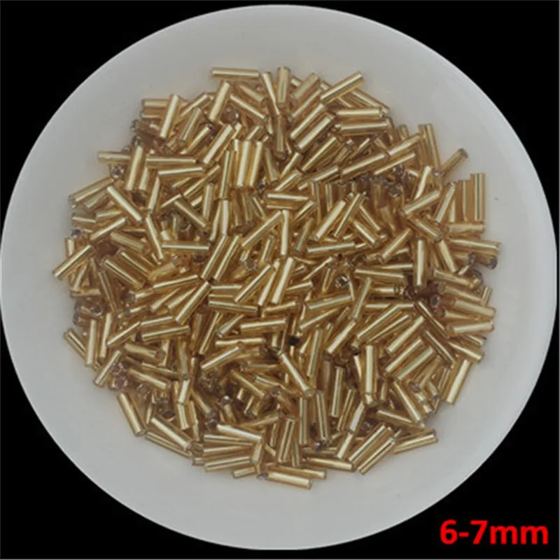 10 g/pacote multi tamanhos dourados contas de vidro checo espaçador tubo bugles contas para fazer jóias bordado diy acessórios de costura