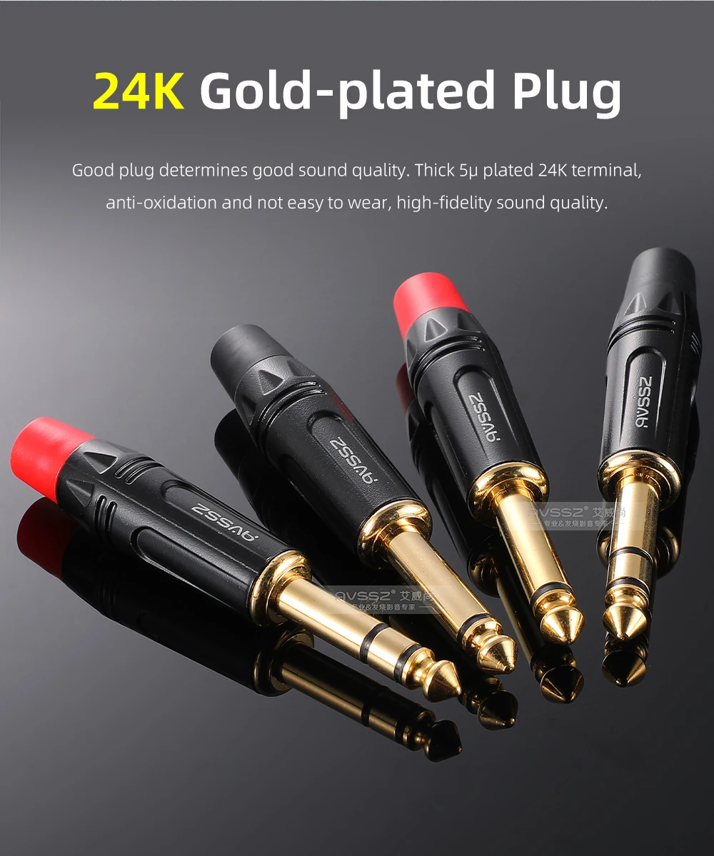 6,35/6,5 TS Mono TRS Stereo 2/3 Kern Schweißen Stecker Gitarre Kabel Musical Instrument Audio Mikrofon Kabel Gerade kopf Ellenbogen Stecker – Detail 9