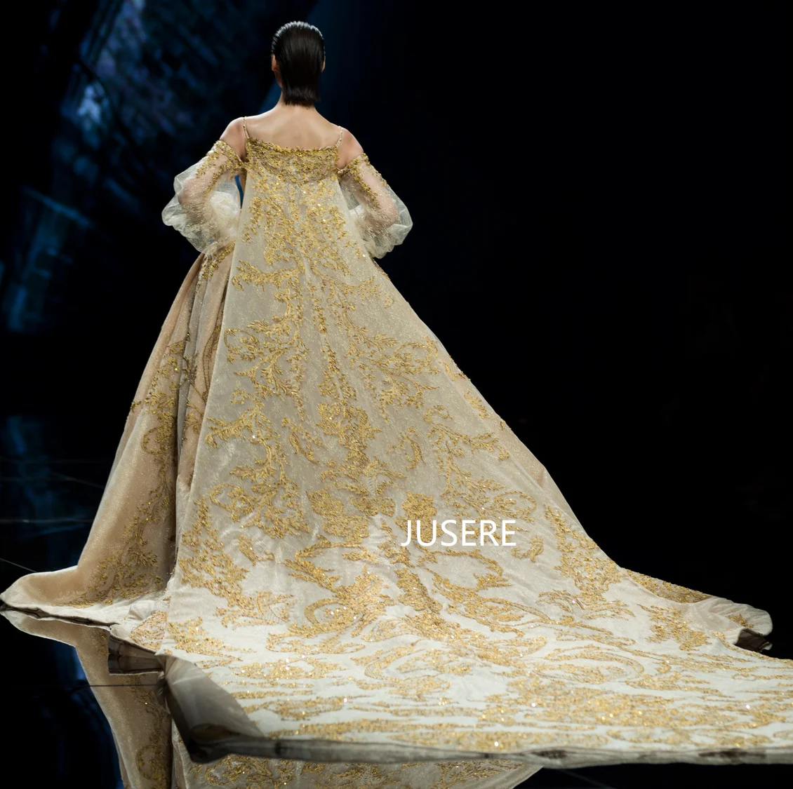 JUSERE vestido de noiva Luxury Royal Train Big Wedding Party Dubai Wedding Dress Expensive