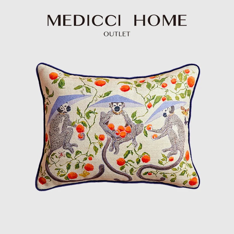 Medicci Home Retro zielony kwadratowa poszewka na poduszkę chińska bambusowa sylwetka drukuj rzuć poszewka na poduszkę 43x43cm skromne luksusowe wyposażenie domu