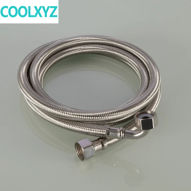 Unilateral articulated elbow 304 stainless steel braided hose water heater toilet angle valve faucet hot cold water inlet pipe