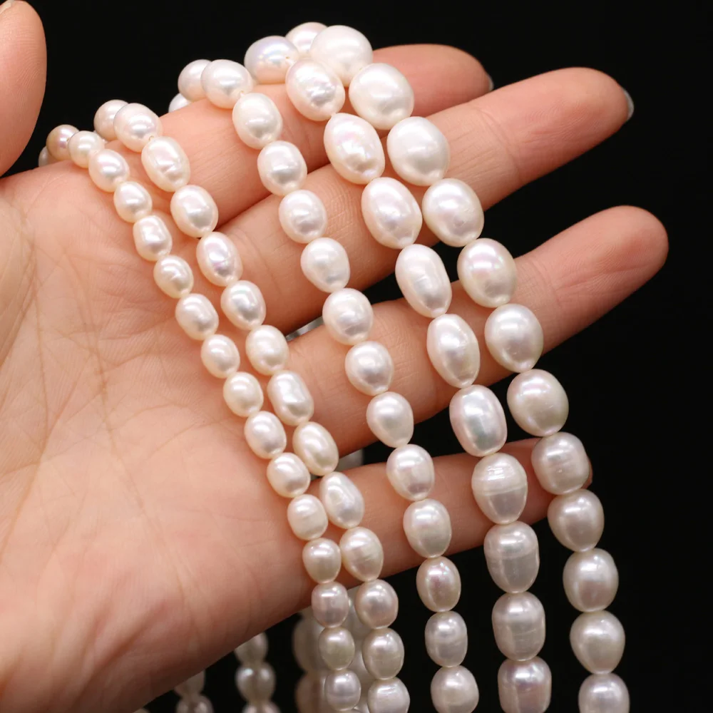 

Charm White Pearl Beads AA Rice Shape Natural Freshwater Pearls for Women Jewelry Making Elegant Necklace Bracelet Accessories