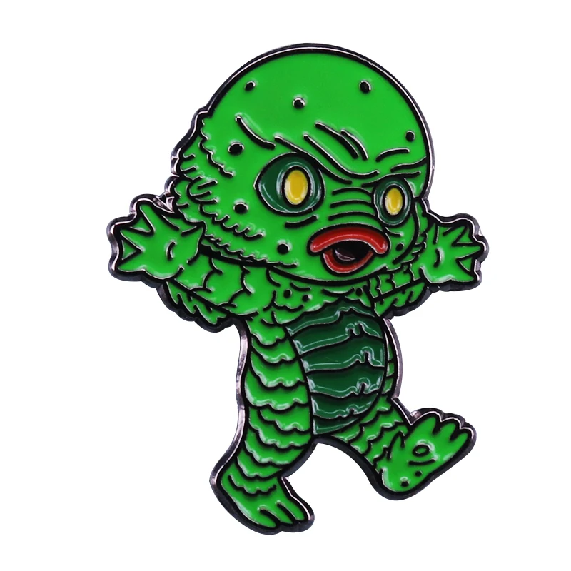 The Creature From Black Lagoon Brooch Horror Movie Aquatic Killer Gill Man Enamel Pin Mysterious Animal Universal Monsters Badge