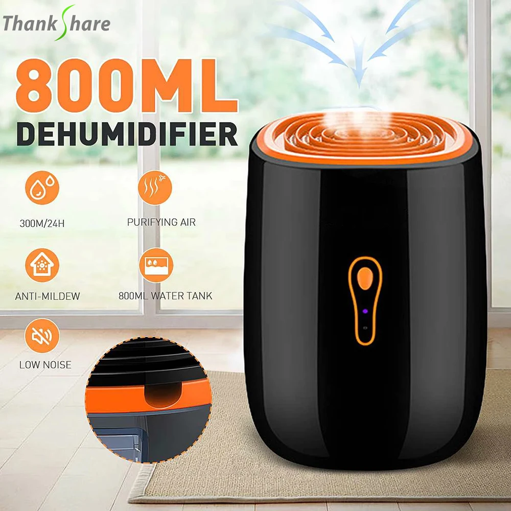 Dehumidifier Moisture Absorbers Air Dryer With 800ml Water Tank Quiet External Water Pipe For Home Basement Bathroom Wardrobe