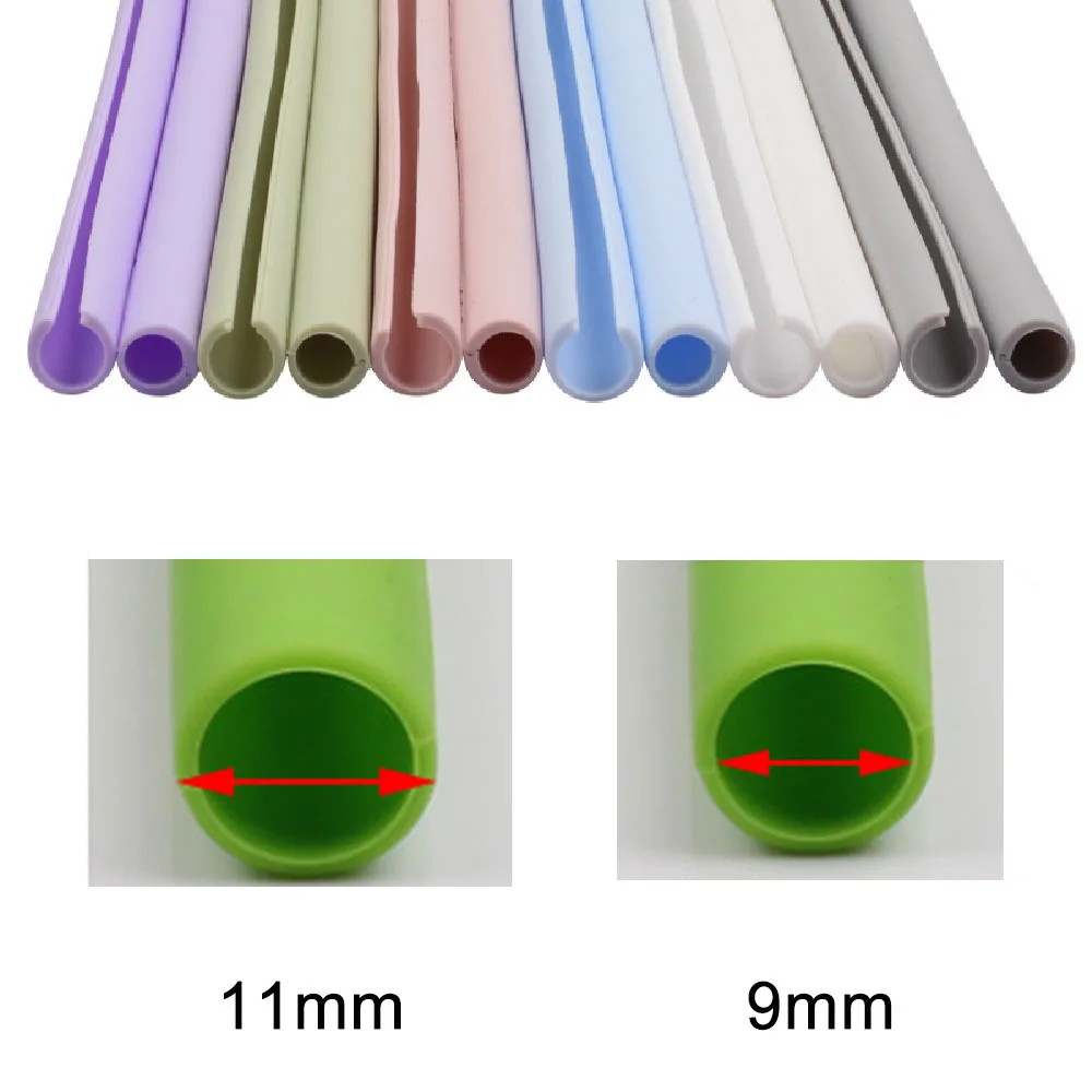 Reusable Openable Silicone Drinking Straws & storage bag Easy to Clean High Temperature