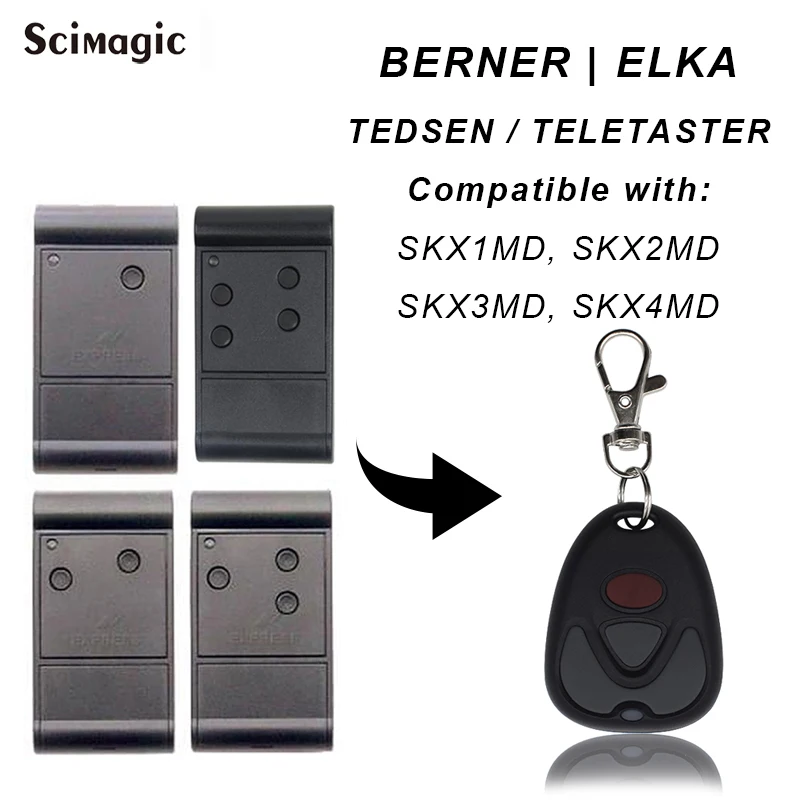 Clone BERNER TEDSEN ELKA TELETASTER SKX1MD SKX2MD SKX3MD SKX4MD 433.92MHz Garage Door Remote Control