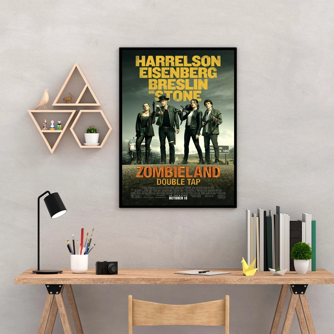 زومبي لاند مزدوج الحنفية الفيلم الكلاسيكي المشارك قماش الفن طباعة ديكور المنزل طلاء جدران (بدون إطار) #1