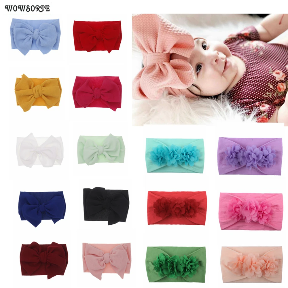 Baby headband Corn Grain Big Bow Headband Newborn Wide Fabric DIY Turban HeadWrap hair band children girls Hair Accessories