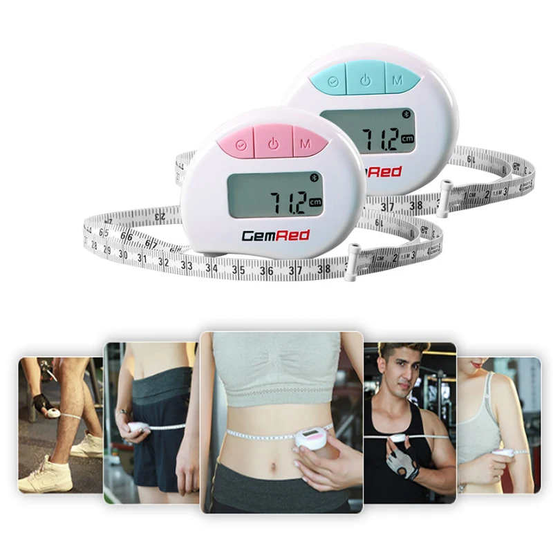 

GemRed Digital Body Circumference Tape with bluetooth Measure Waist Bicep Measure with Auto-Locking and Retractable (Blue)