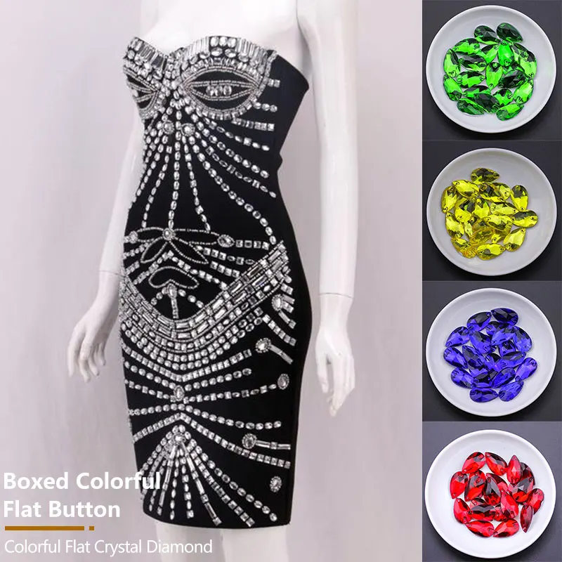 Perfect boutique Drop AAAAA high-quality sewing crystal flat-bottomed rhinestone glass clothes sewn to the stone clothes jewelry