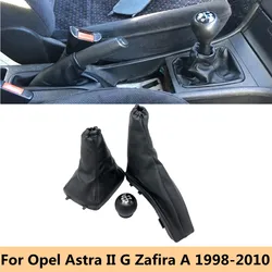 For Vauxhall Opel Astra II G Zafira A 1998-2010 Leather Car Handbrake Gear Gaiter Dust Cover Case Gear Shift Knob Lever Shiter