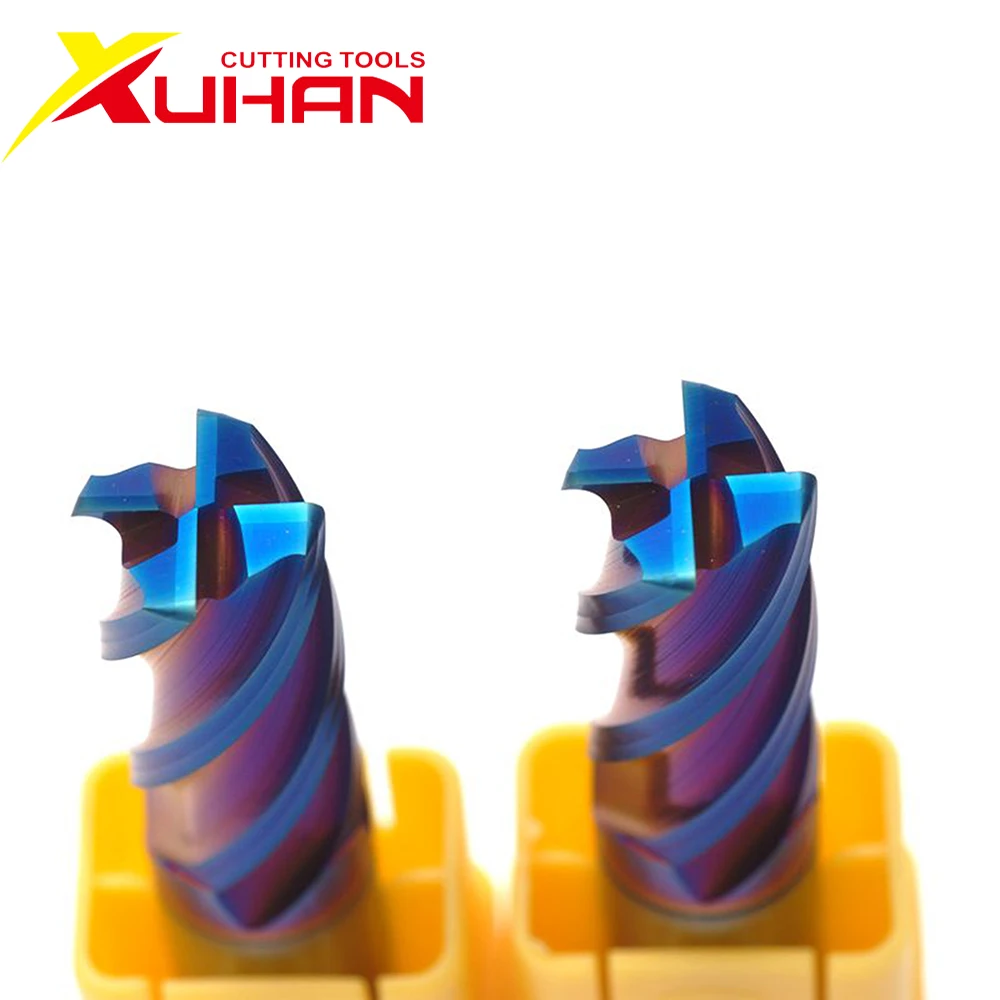 1 2 3 4mm HRC65 4Flutes Carbide Tungsten CNC Milling Nose Radius Cutters Milling Tools Carbide corner radius End mill