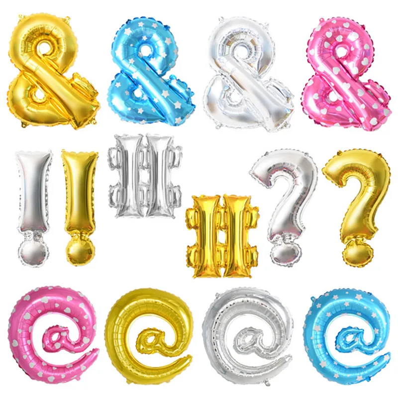 5pcs 16-inch symbol aluminum film balloon exclamation mark question mark birthday party children's toy baby shower decoration