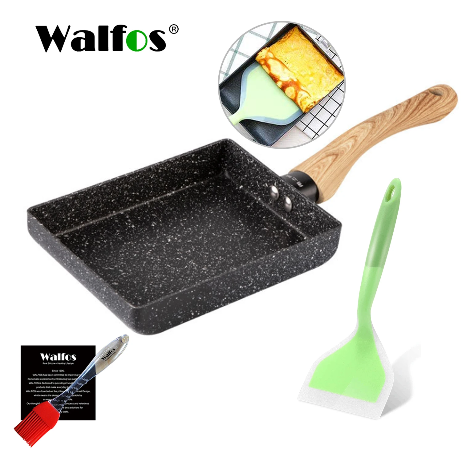 

Walfos Frying Pan Non-Stick Cooking Pot Set Pancake Fry Egg Pan Pot With Silicone Spatula Bread Butter Brush Kitchen Accessories