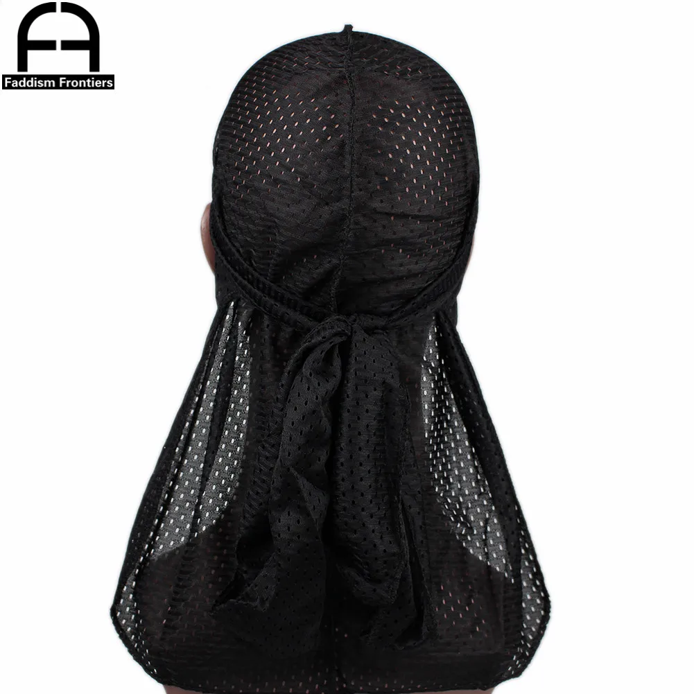 Sommer Männer Mesh Durag Atmungsaktive Lange Schwanz Durags Bandanas für Männer Welle Do DuRag Lumpen – Detail 5