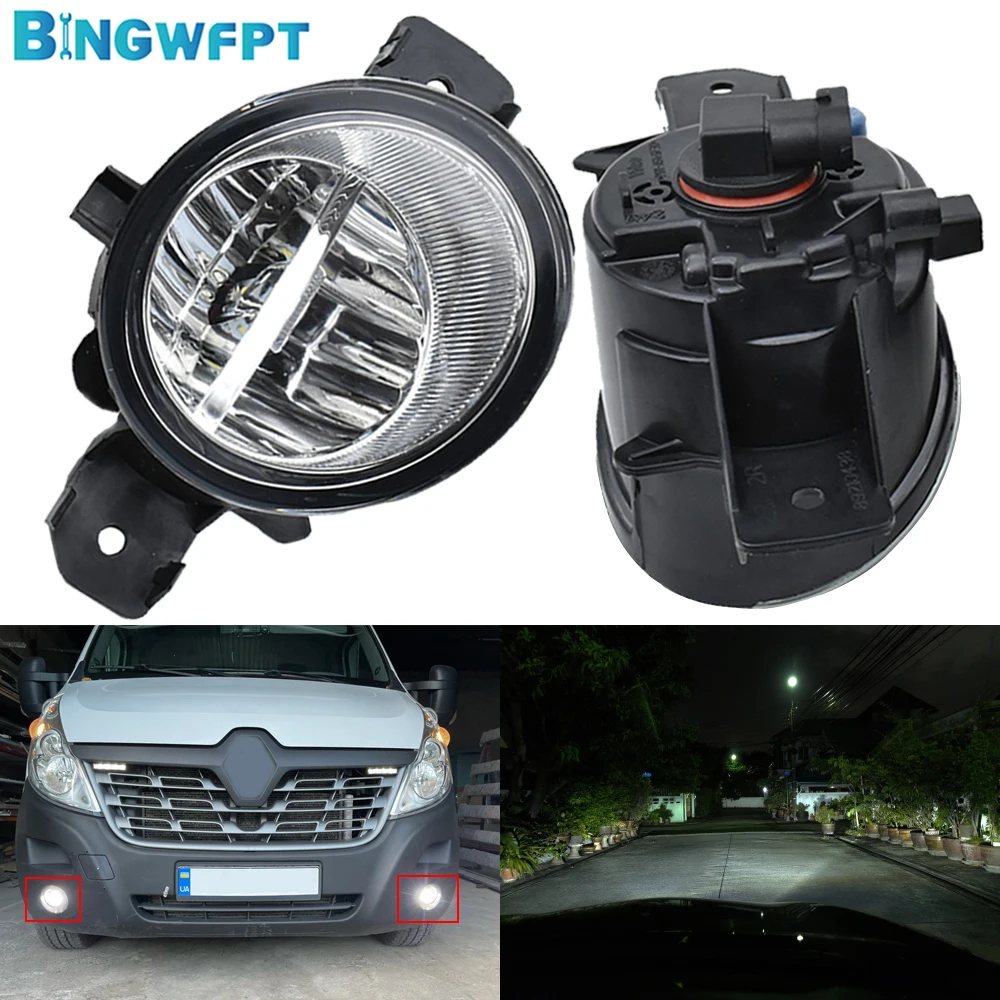 2X Car LED Bulb Fog Light Fog Lamp Daytime Running Light 12V For Renault Symbol LB0/1/2 Saloon 1998-2010