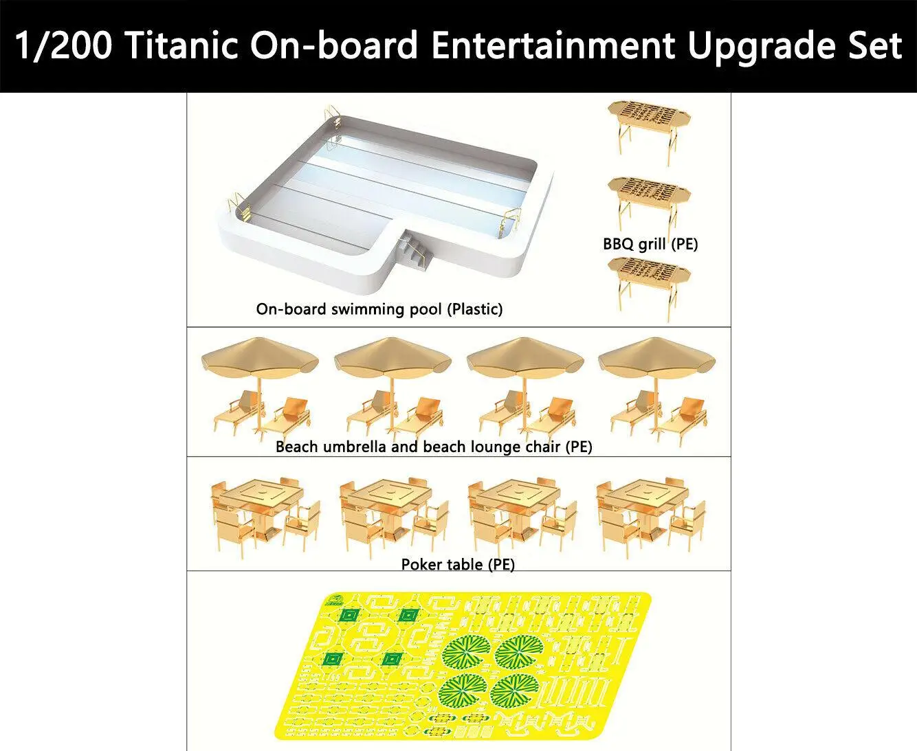 CY20012 1/200 Titanic on-board entertainment upgrade set detail up set 03719