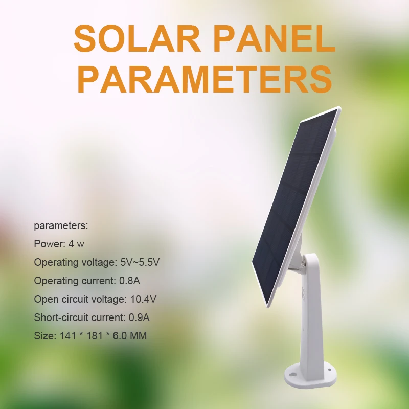 Waterproof Solar Panel for Security Camera Home Indoor Outdoor Battery Powered Camera 10ft Charging Cable Non-Stop Charging