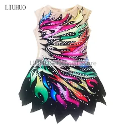 LIUHUO Women Rhythmic Gymnastics Leotards Girls Competition Performance Suit Artistic Dress Dance Sleeveless Ice Skating  Kids