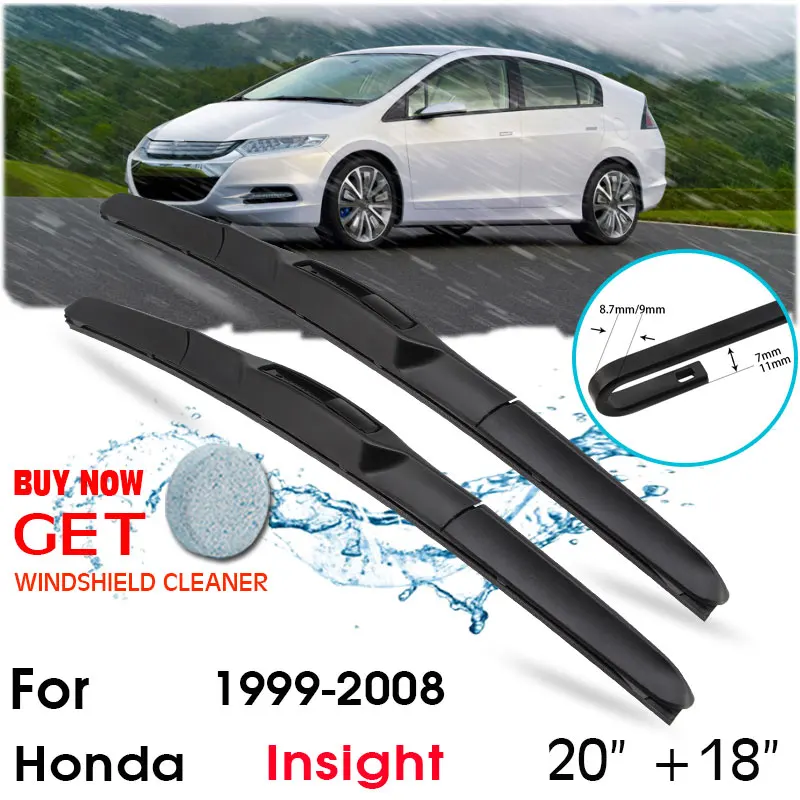 

Car Wiper Blade Front Window Windshield Rubber Silicon Refill Wipers For Honda Insight 1999-2008 LHD/RHD 20"+18" Car Accessories