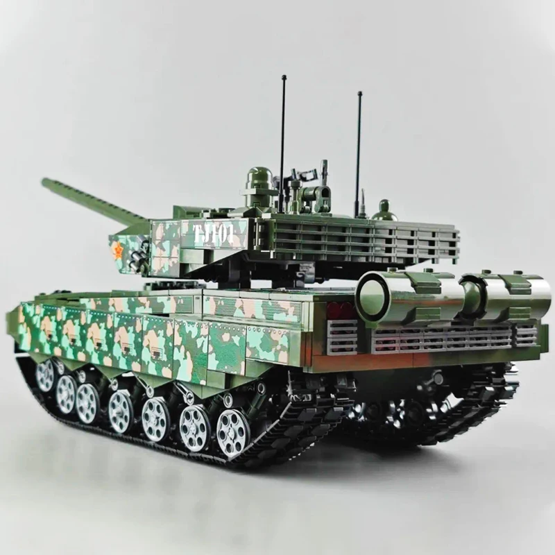 MOC Qman Military Type 99A Main Battle Tank Building Blocks WW2 Army Armored Vehicle Soldiers Weapon Model Bicks Toys For Kid