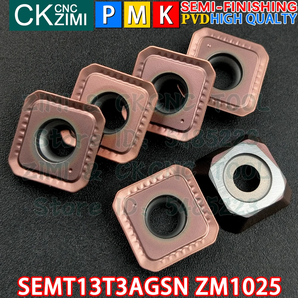 

10pcs SEMT13T3AGSN ZM1025 SEMT 13T3 AGSN Carbide Inserts milling inserts tools CNC Metal lathe milling Cutting Indexable Tools