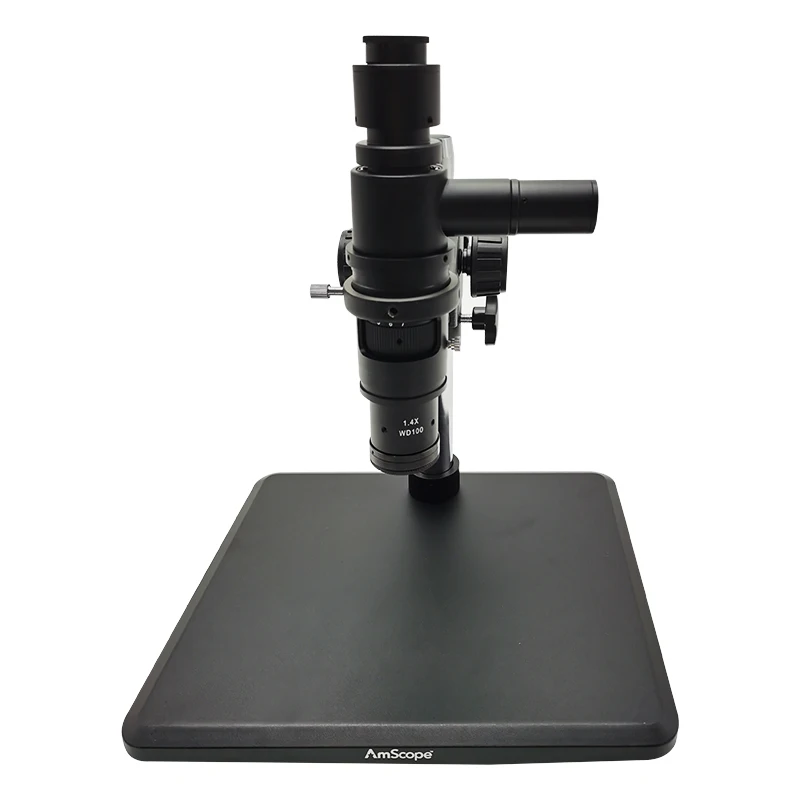 AmScope H800 Series Zoom Inspection Monocular Stereo Microscope 1X-7X+ Coaxial Light on Table Stand