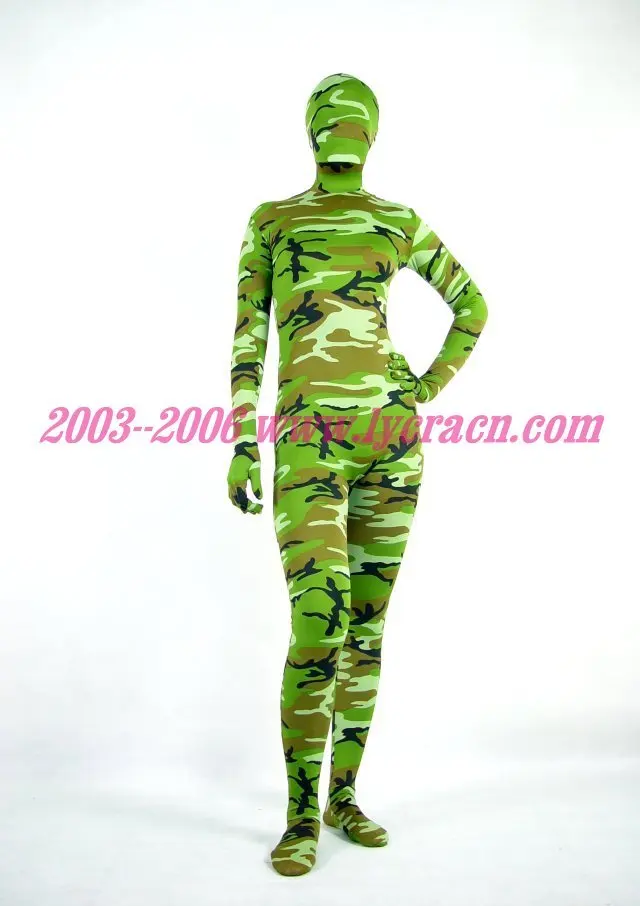 Custom Zentai Body Suit Crossdressing Camouflage Pattern 4 Types Catsuit Women Full Body Cat Suit Men Lycra Zentai Fetish Wear