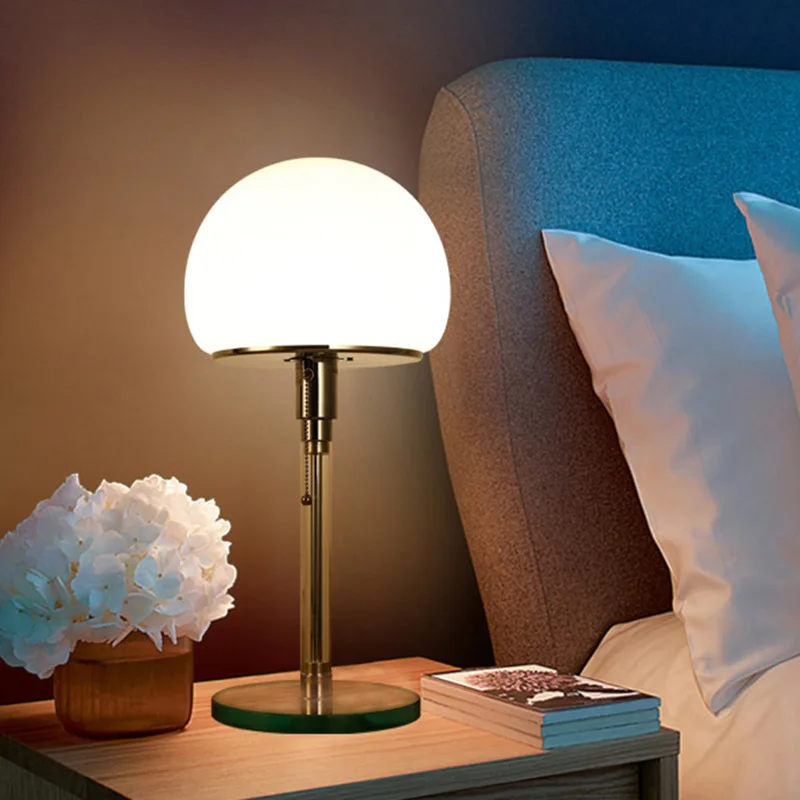 Wilhelm-Lámpara LED de mesa de diseñador nórdico inoxidable, accesorios de iluminación para dormitorio, diseño de lámpara, Bauhaus