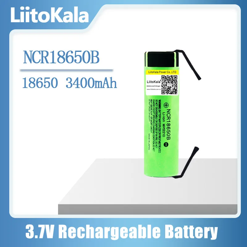 Hot Liitokala 100% New Original NCR18650B 3.7 v 3400 mah 18650 Lithium Rechargeable Battery Welding Nickel Sheet batteries