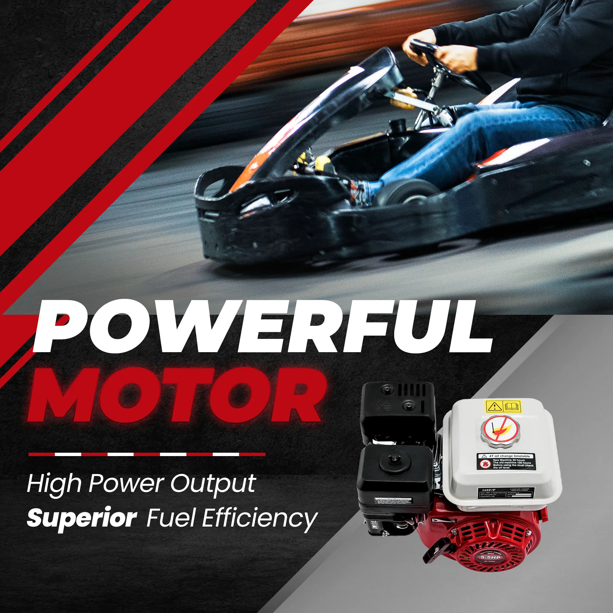 Petrol Engine for Honda GX160 4 Stroke 5.5HP 160cc Pullstart 168F 4T 3/4\